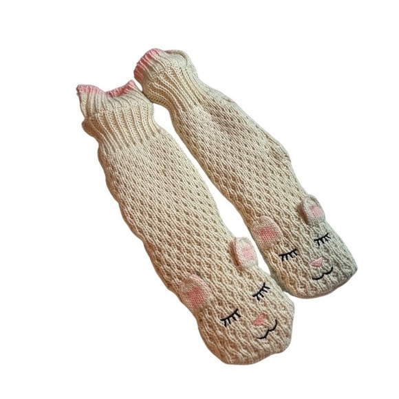 Jane & Bleecker Pair Slipper Knit Faux Socks Cat Fleece Fuzzy Warm Gift - Picture 10 of 12